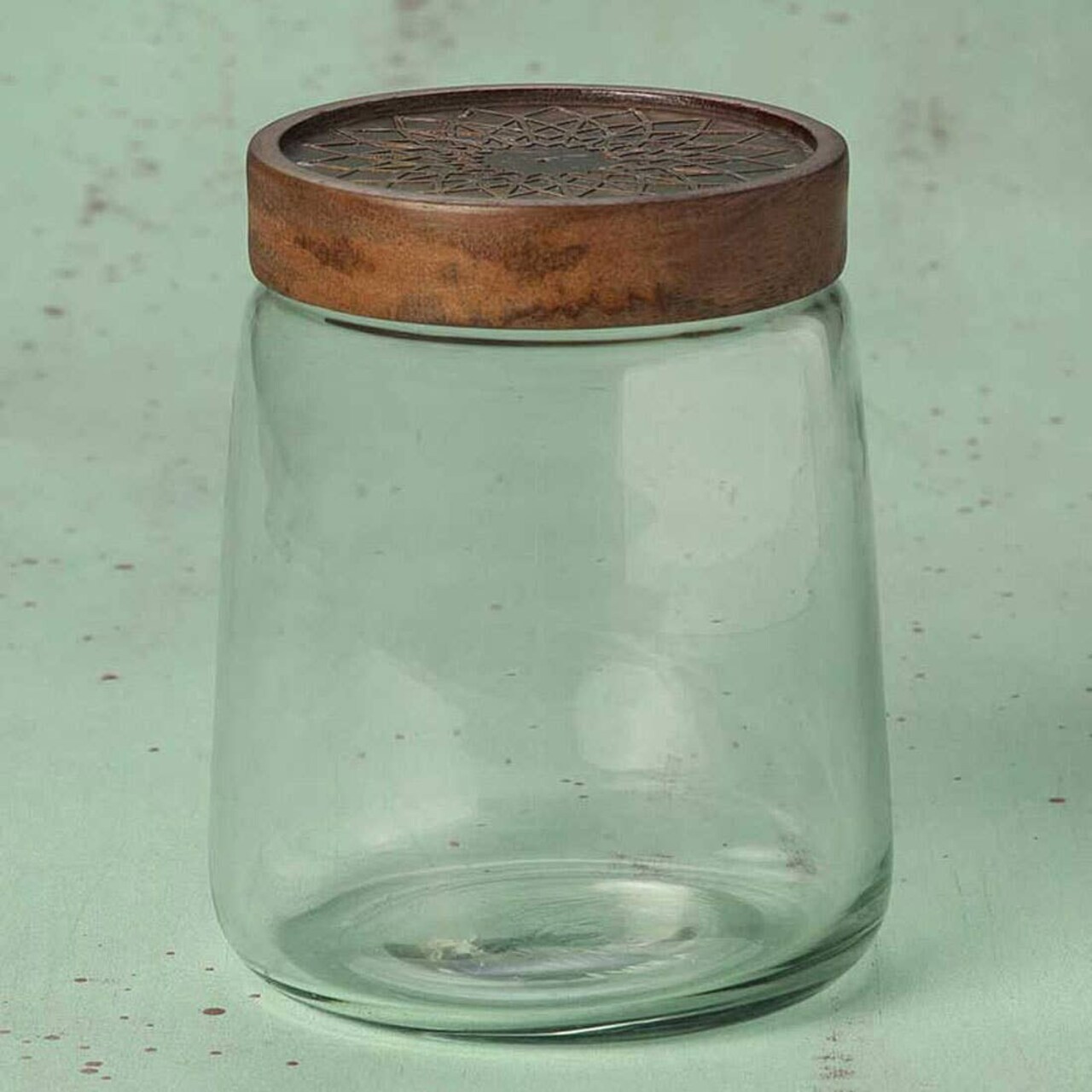 Clear Glass Jar with Metal Cladding Lid - Stylish & Practical Storage Solution